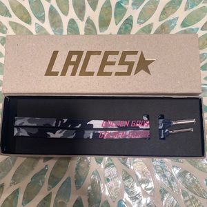 NEW IN BOX Golden goose camo laces with pink print